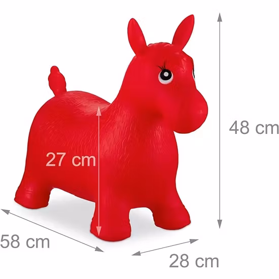 Relaxdays Hoppdjur Häst Röd Inklusive Luftpump