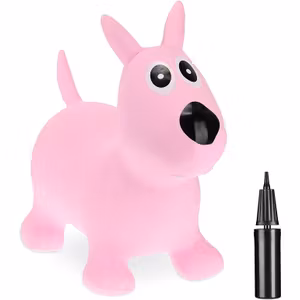 Relaxdays Hoppdjur Hund Rosa Inklusive Luftpump