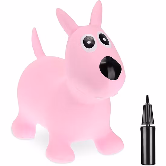 Relaxdays Hoppdjur Hund Rosa Inklusive Luftpump