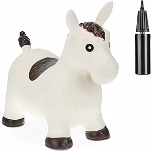 Relaxdays Hoppdjur Häst Vit Inklusive Luftpump