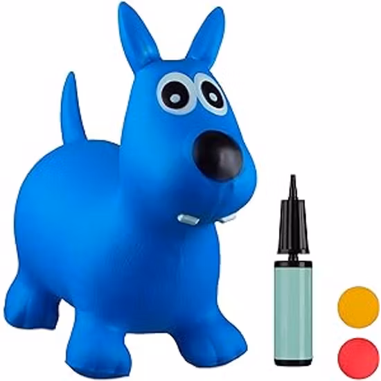 Relaxdays Hoppdjur Hund Blå