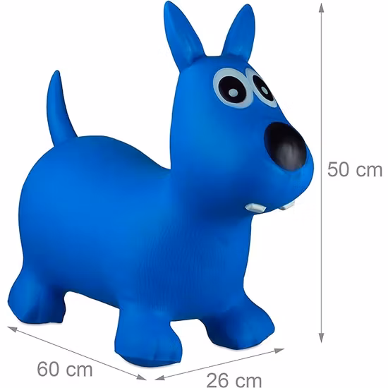 Relaxdays Hoppdjur Hund Blå