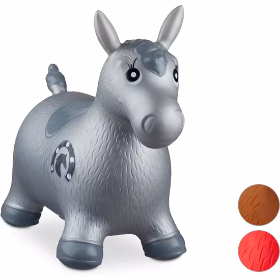Relaxdays Hoppdjur Häst Silver Inklusive Luftpump