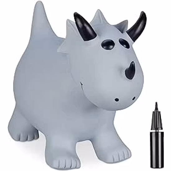 Relaxdays Hoppdjur Dinosaurie Grå Inklusive Luftpump