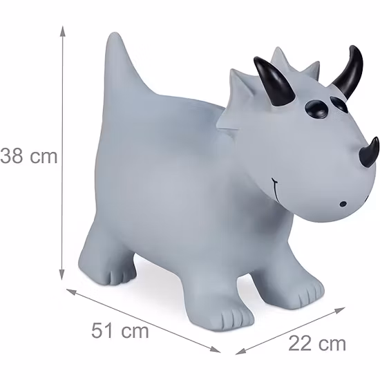 Relaxdays Hoppdjur Dinosaurie Grå Inklusive Luftpump