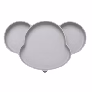 BabyBloom Barntallrik Med Sugpropp Grå