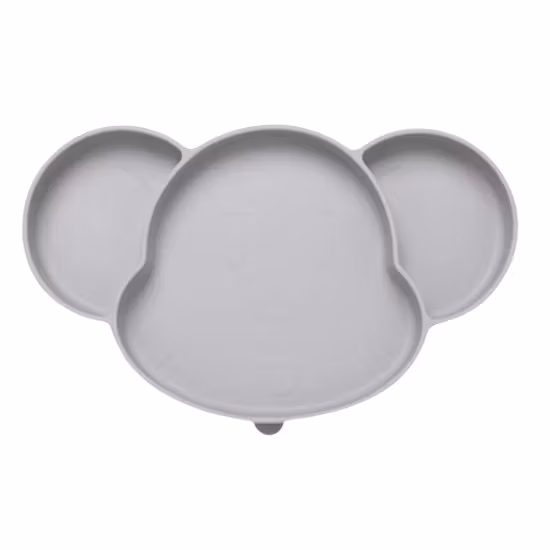 Funflex Silikon Tallrik Med Sugpropp Grå