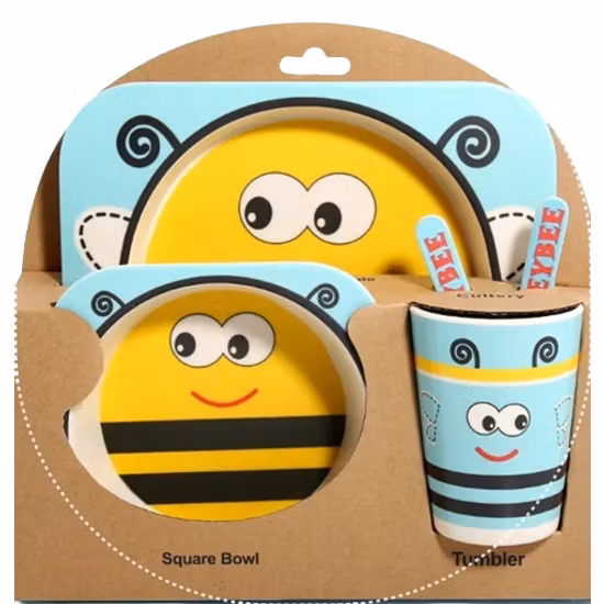 BabyBloom Barnservis 5 Delar Honeybee