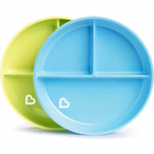 Munchkin Stay Put Tallrik 2-Pack Blå/Grön