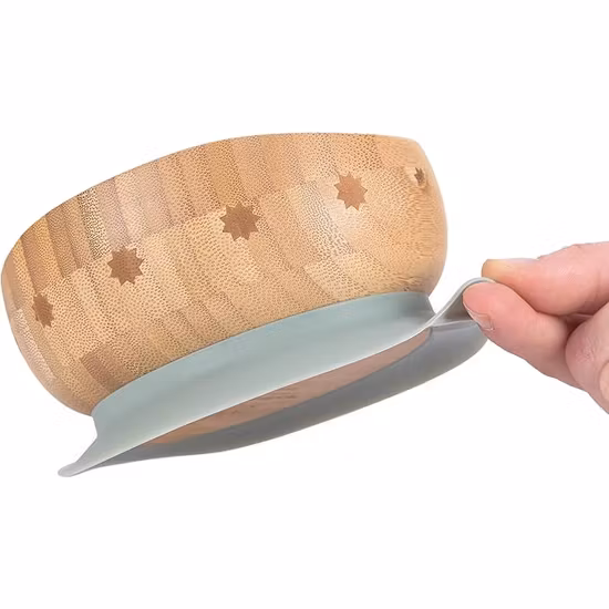 Lässig Skål I Trä Med Sugkopp