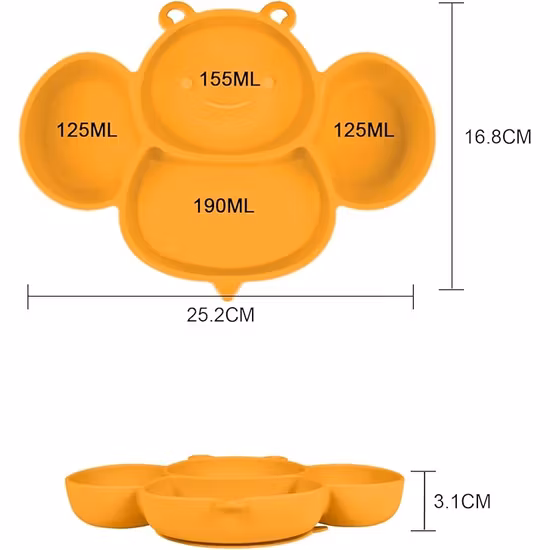 Vicloon Silikontallrik Bi Gul