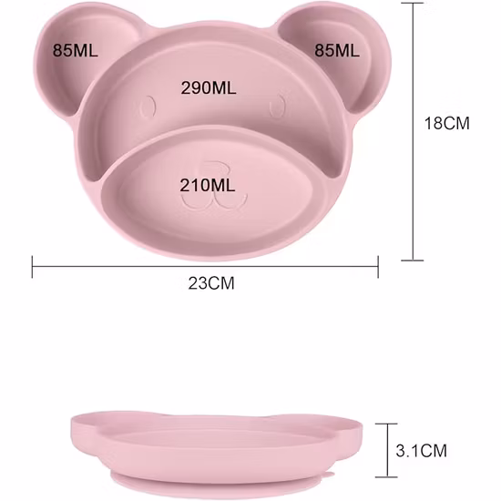 Vicloon Silikontallrik Björn Rosa