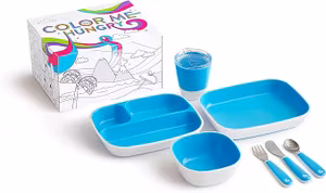 Munchkin Colour Me Hungry Barnservis 7 Delar Blå