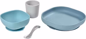 Béaba Barnservis Silikon Ljusblå