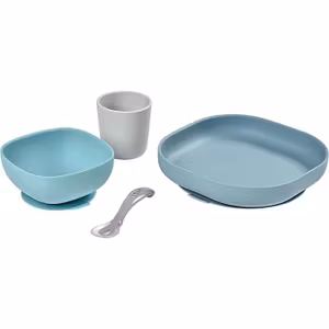 Béaba Barnservis Silikon Ljusblå