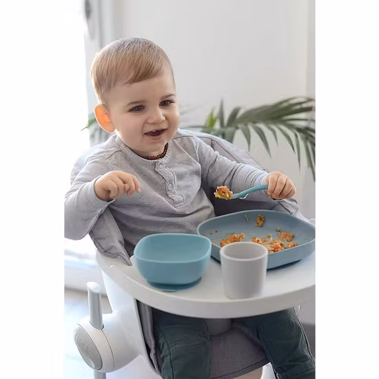 Béaba Barnservis Silikon Ljusblå