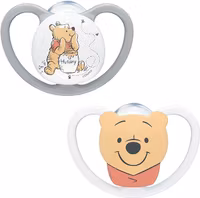 NUK Space Napp Silikon 2-Pack 6-12 Månader Disney Nalle Puh