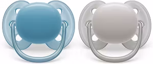 Philips Avent Ultra Soft Napp 0-6 Månader Blå/Grå