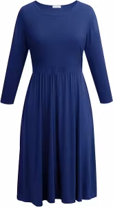 Smallshow Långärmad Amningsklänning Marinblå