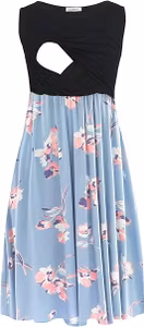 Smallshow Ärmlös Amningsklänning Svart/Blå