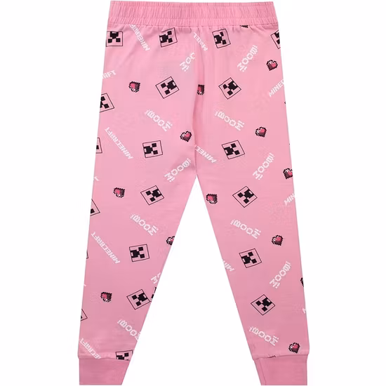 Minecraft Pyjamasset Grå/Rosa