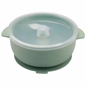 BabyBloom Barnskål Med Lock Och Bestick Grön