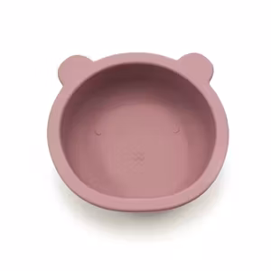 BabyBloom Barnskål Med Sugpropp Mörkrosa