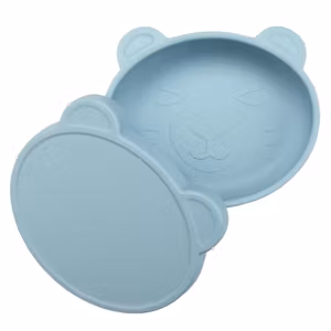 BabyBloom Barntallrik Med Lock Blå