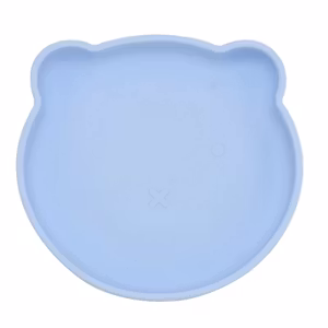 BabyBloom Barntallrik Med Björnmotiv Ljusblå