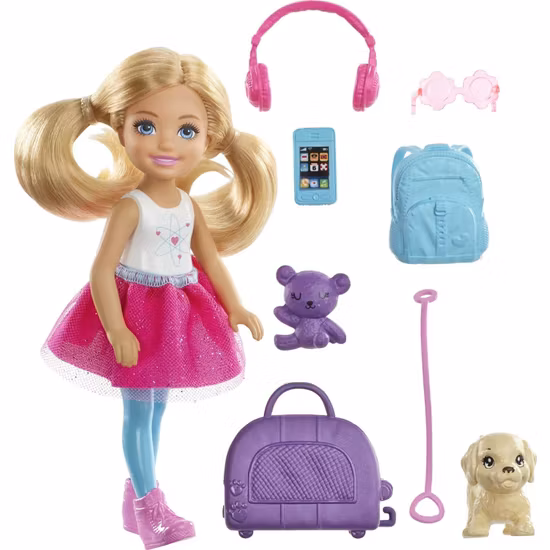 Barbie Chelsea Travel Dockset med Hundvalp