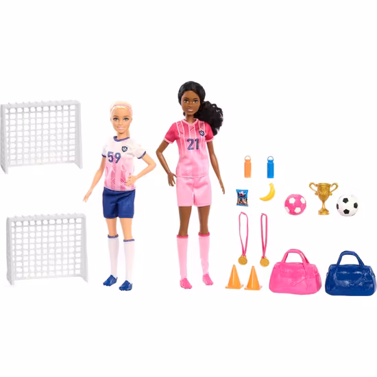 Barbie Career Fotbollsdockor Med Tillbehör