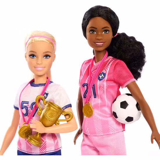 Barbie Career Fotbollsdockor Med Tillbehör