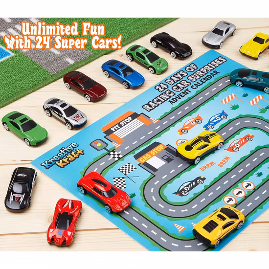 Kreativekraft Adventskalender Mini Racebilar