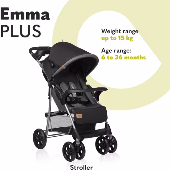 LIONELO Emma Plus Barnvagn Black