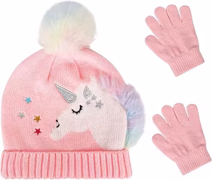 Chavle Vintermössa Med Vantar Rosa