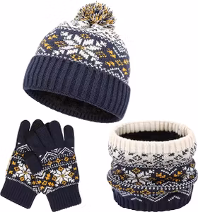 Chavle Mössa med vantar och halsduk set