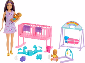Barbie Skipper Barnvakt Tvillingar Med Tillbehör