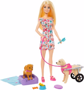 Barbie docka med två hundar