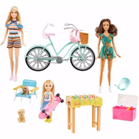 Barbie Semesternöje Docka Cykel och Tillbehör
