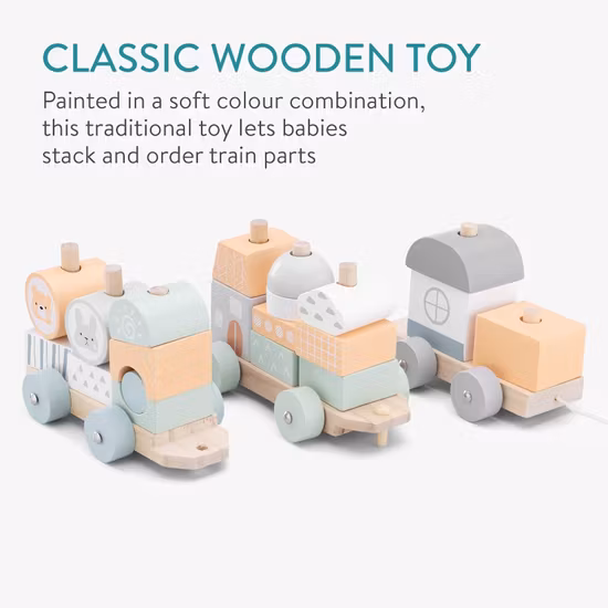 Navaris Dragleksak Tåg Med Byggklossar Orange