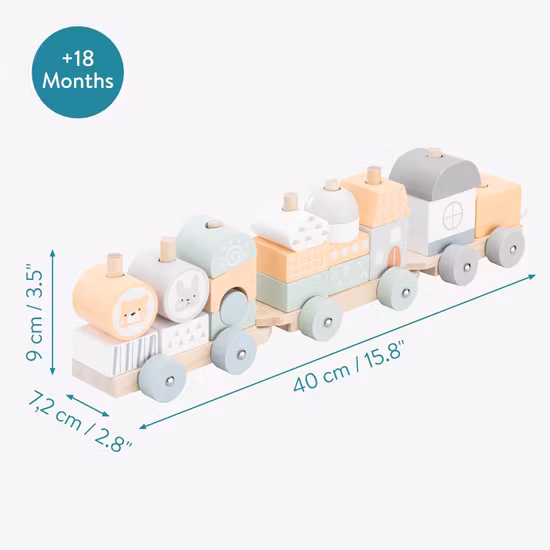 Navaris Dragleksak Tåg Med Byggklossar Orange