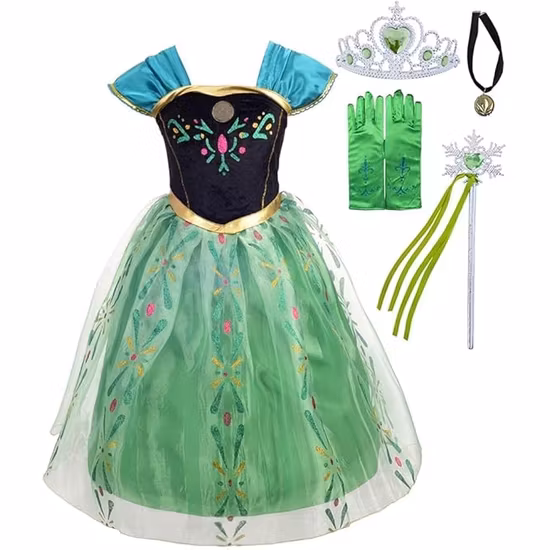 Anna Klänning Frost Med Tillbehör