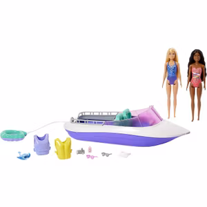 Barbie Mermaid Power Båt Med 2 Dockor