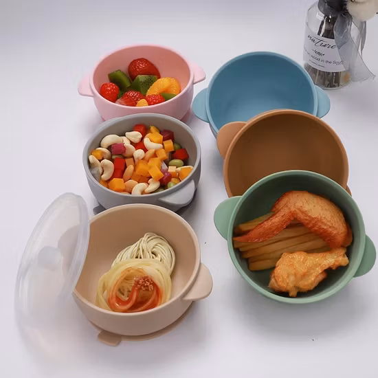 BabyBloom Barnskål Med Lock Och Bestick Grön