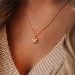 Snöflinga halsband guld