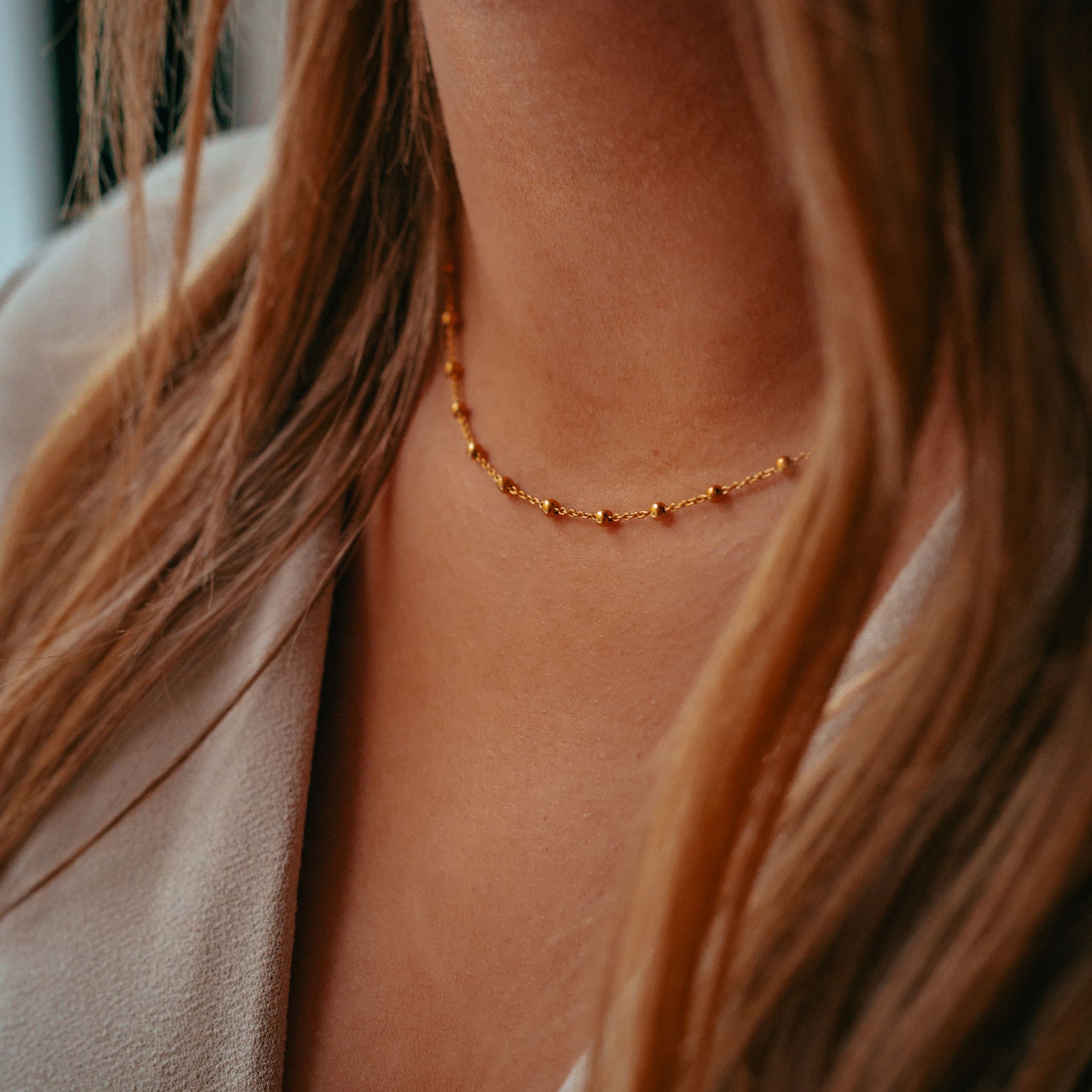 Pärla halsband guld