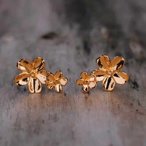 Förgätmigej örhängen guld