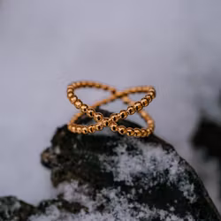 Pärla ring dubbel guld