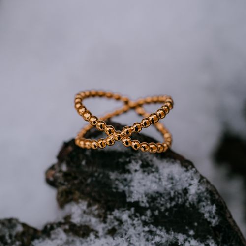 Pärla ring dubbel guld