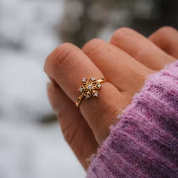 Snöflinga ring guld
